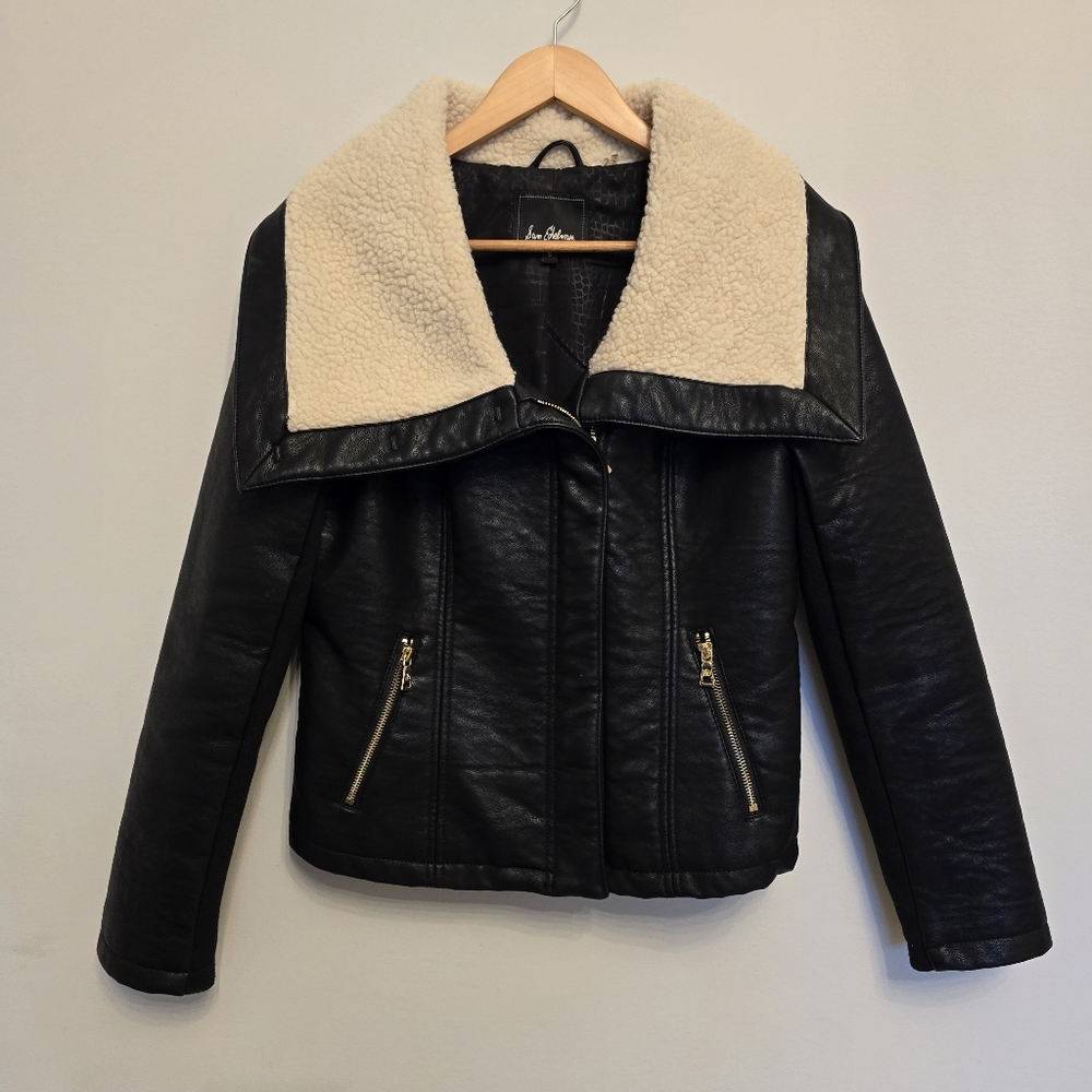 Sam Edelman - Caitlyn Avaitor Vegan Leather and Sherpa Jacket - Sz Small